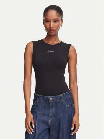 Guess Marškinėliai W6YP17 K3881 Juoda Regular Fit