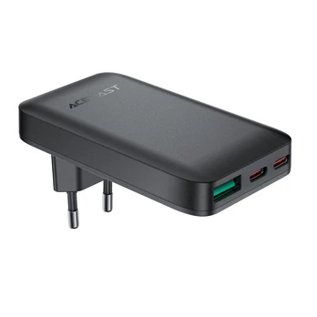 Acefast A100 65W GaN 2 USB-C+ USB-A Charger Ultra Slim - Juodas