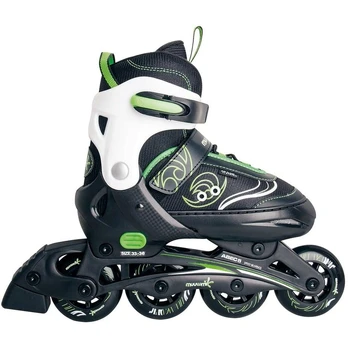 Muuwmi Adjustable Children's Inline Skates Size 37-40 (green/black)