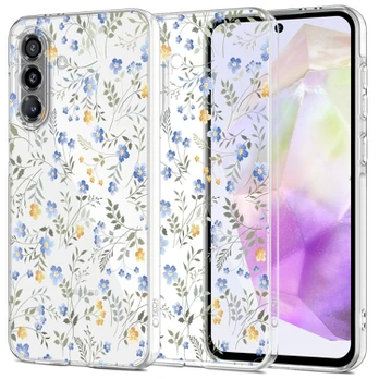 Skaidrus dėklas su gėlėmis Samsung Galaxy A37 5G telefonui "Tech-Protect Flexair Spring Flowers"