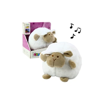 Plush Sheep Sleeping Cuddly Toy Light Sound White