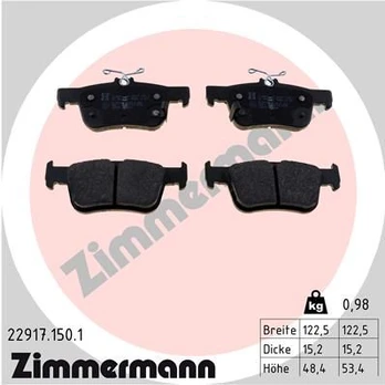 Stabdžių trinkelių rinkinys, diskinis stabdys ZIMMERMANN 22917.150.1