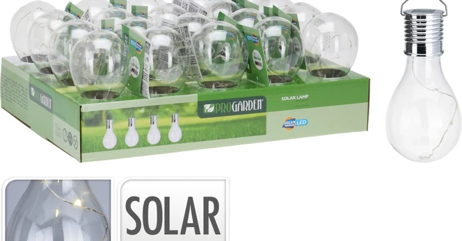LED dekoratyvinė lemputė SOLAR, lemputės formos, pakabinama, 15 x 7,5cm