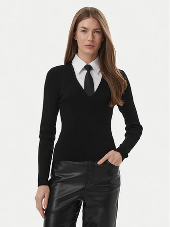 Morgan Megztinis 252-MCRAVAT Juoda Slim Fit