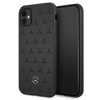 Mercedes MEHCN61PSQBK iPhone 11 6,1"/ Xr black hardcase Leather Stars Pattern