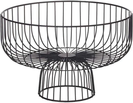 Vaisių krepšelis su pagrindu, metalinis, 28 cm, juodas