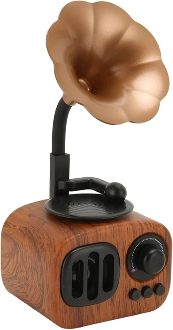Kompiuterio kolonėlės Retro Bluetooth Garsiakalbis su Senoviniu Gramofono Dizainu