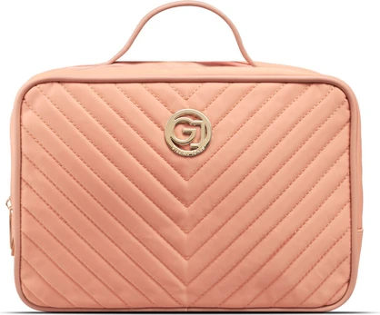 Gillian Jones - 2-Room Traincase - Coral - Quilted nylon