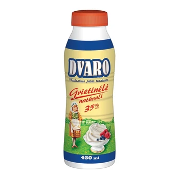 Natūrali DVARO grietinėlė, 35% rieb., 450 ml
