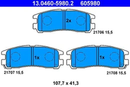 ATE 13.0460-5980.2 Brake pad set