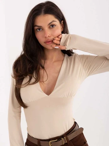 Italy Moda Bluzka-IT-BZ-21823.97-smėlio spalva