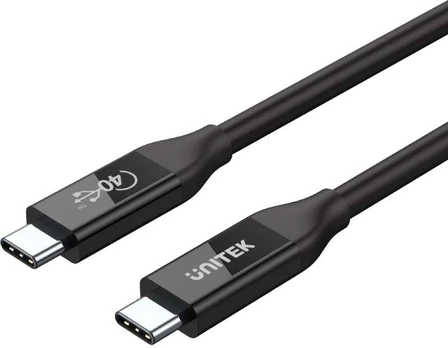 UNITEK C14100BK-0,8M kabelis USB-C 4.0 PD 100W 40Gbps 8K 0,8m