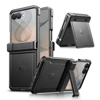 Juodas dėklas Samsung Galaxy Z Flip 8 telefonui "Tech-Protect Kevlar Pro"