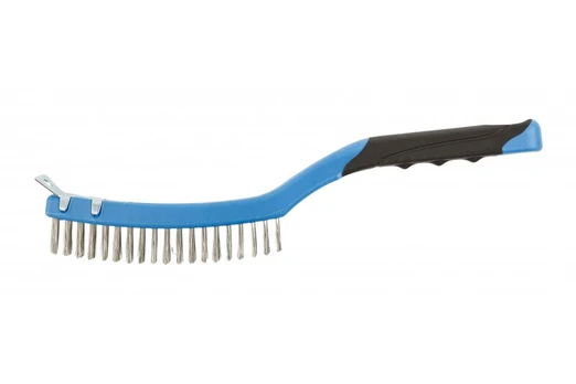 Inox wire brush with a scraper, 3 x 19