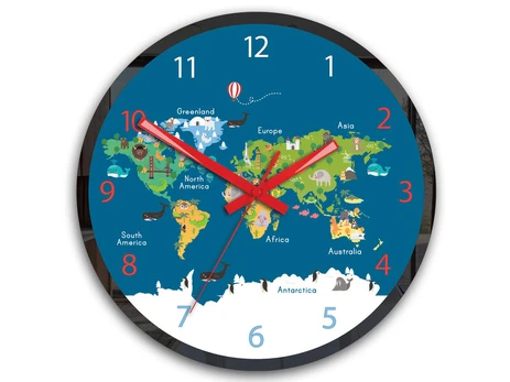 Vaikiškas sieninis laikrodis MapForkids