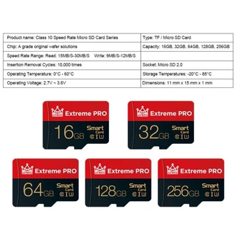 256 GB Micro SD tipo atminties kortelė