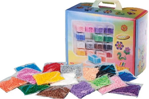 HAMA - Beads - Large Storage box w/ Midi beads & 16 compartments (6761)