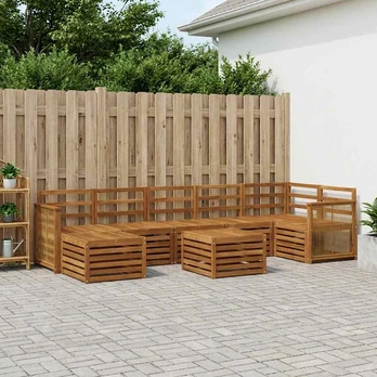 Lauko sofos komplektas 7 pcs Natūrali Kietos akacijos mediena