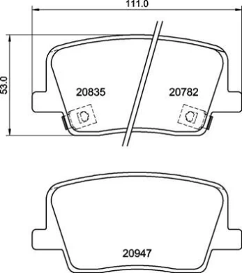 Stabdžių trinkelių rinkinys, diskinis stabdys BREMBO P 77 003