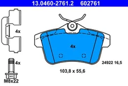 ATE 13.0460-2761.2 Brake pad set