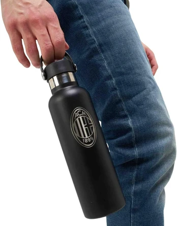 Thermos Ac Milan termosas, 0.6 l, silikoninis, geležinis, plastikinis
