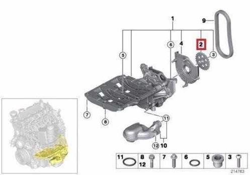 AUTENTIŠKAS BMW E60N E61N E81 E82 E83N E84 E87N Alyvos siurblio pavarų ratas 11417798019