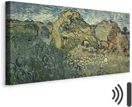 Artgeist Paveikslas - Vincent Van Gogh – Field with Wheat Stacks