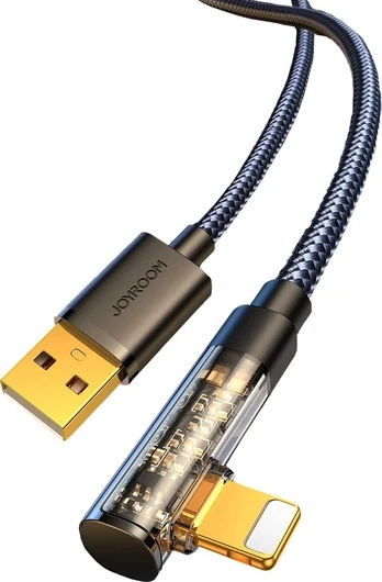 Kampinis kabelis su USB-A / "Lightning" / 1,2 m "Joyroom" S-UL012A6 (juodas)