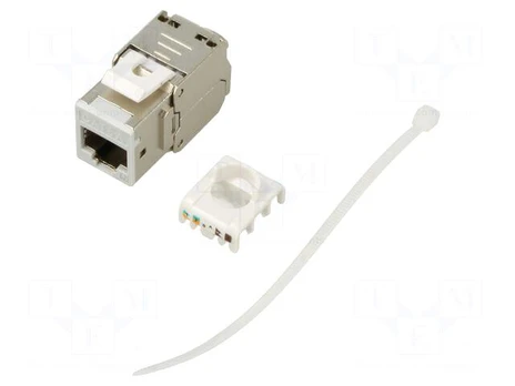 RJ45 module | Keystone | light grey,grey | IEEE 802.3at | on cable
