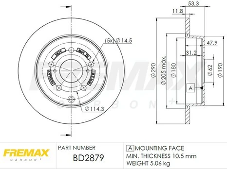 Stabdžių diskas FREMAX BD-2879