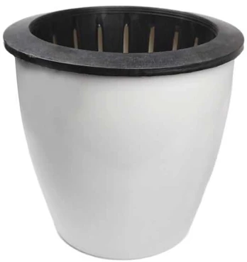 PATIO savaiminio drėkinimo vazonas - 22 cm baltas plastikinis vazonas