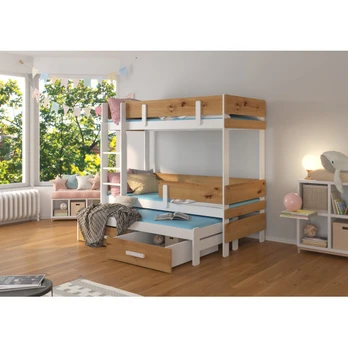 Trijų asmenų dviaukštė lova su čiužiniais ETAPO 180x80