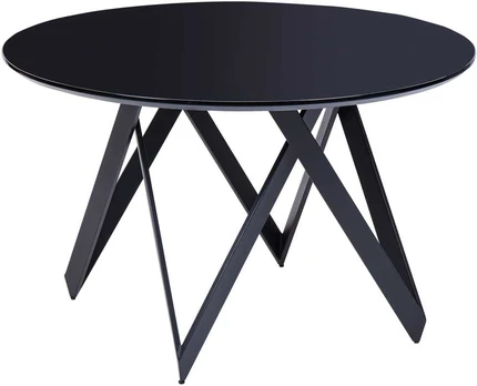 Beliani Stół do jadalni apvalus ⌀ 120 cm juoda OXHILL
