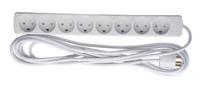 MicroConnect 8-way Danish Power Strip 5m With Earth, without ON/OFF