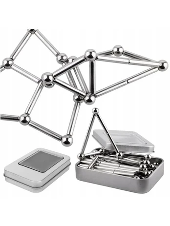 Magnetinis konstruktorius metalinėje dėžutėje
