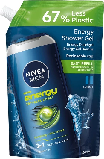 Nivea - Men Shower Energy Refill - 500 ml