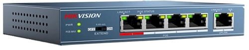 4 prievadų, 4 PoE komutatorius Hikvision DS-3E0105P-E