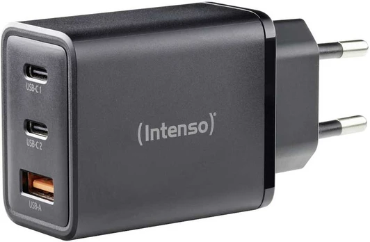 Intenso Power Adapteris 1x USB-A/2x USB-C 65W GaN Juodas