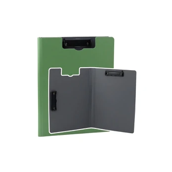 Lean Board with Cover Two Clips A4 Plastic Žalias