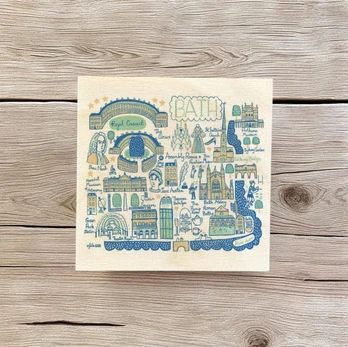 Julia Gash Wooden Coaster - Bath