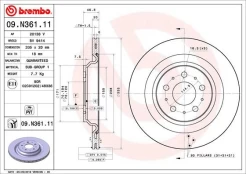 Stabdžių diskas BREMBO 09.N361.11 kaina