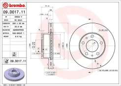 Stabdžių diskas BREMBO 09.D017.11 kaina