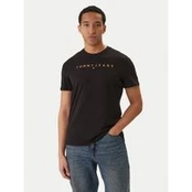 Tommy Jeans Marškinėliai Linear Logo DM0DM20744 Juoda Regular Fit