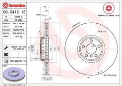 Stabdžių diskas BREMBO 09.C412.13 kaina