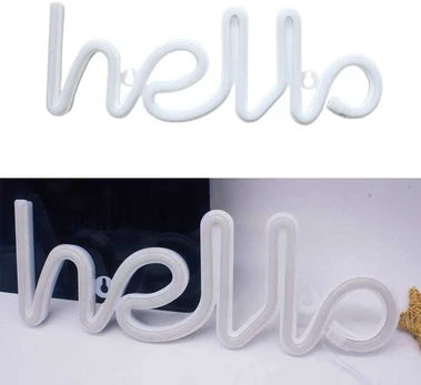 Dekoratyvinė LED neoninė lempa Hello