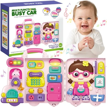 Woopie Baby WOOPIE Interactive Manipulative Board Busy Car Suitcase 3in1 Sound Light