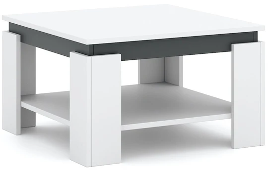 Kavos staliukas Tinto, baltas/pilkas, 68 cm x 68 cm x 41.5 cm
