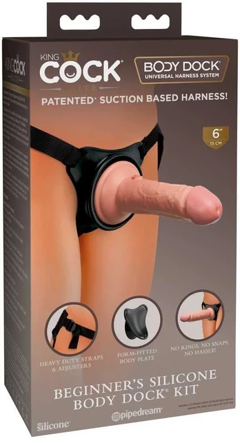 KING COCK ELITE - ADJUSTABLE HARNESS WITH DILDO 15.2 CM FOR BEGINNERS