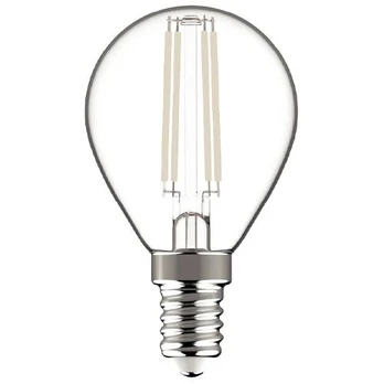 LED bulb E14, G45, 6.5W, 806lm, 2700K, white filament