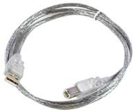 Kabelis USB MicroConnect USB-A - USB-B 5 m Permatomas (USBAB5T)